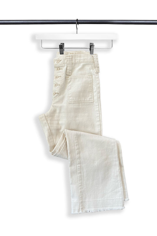 1980s White Cotton Pants 26 x 26