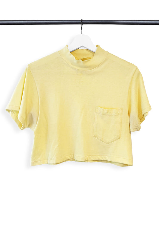 1970s Yellow "Towncraft Plus" Cropped T-Shirt
